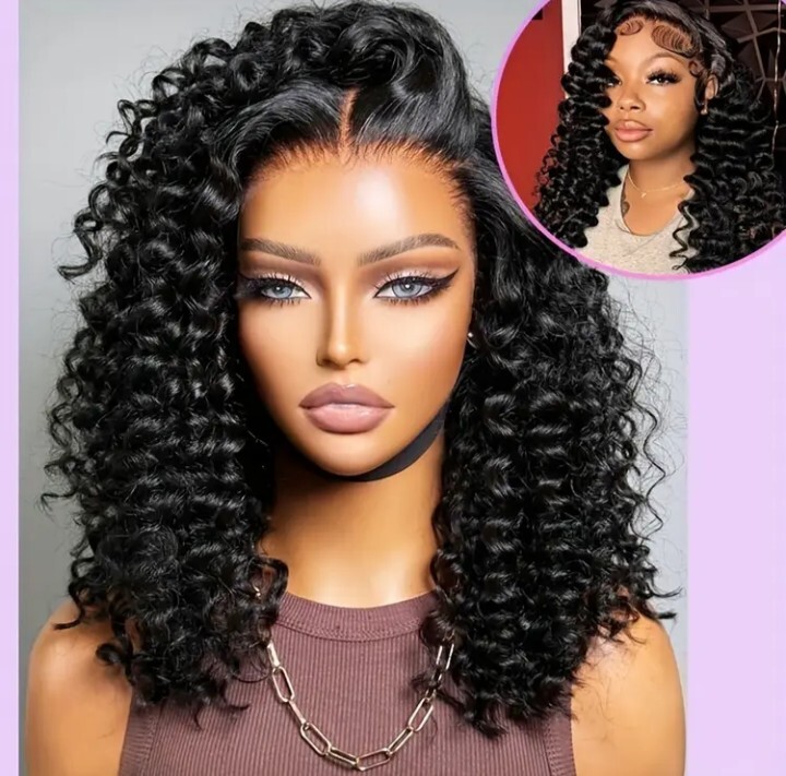 13X4.5 Easy-to-Wear Glueless Deep Curly Wig For Women -20 Inch, 250% Density…