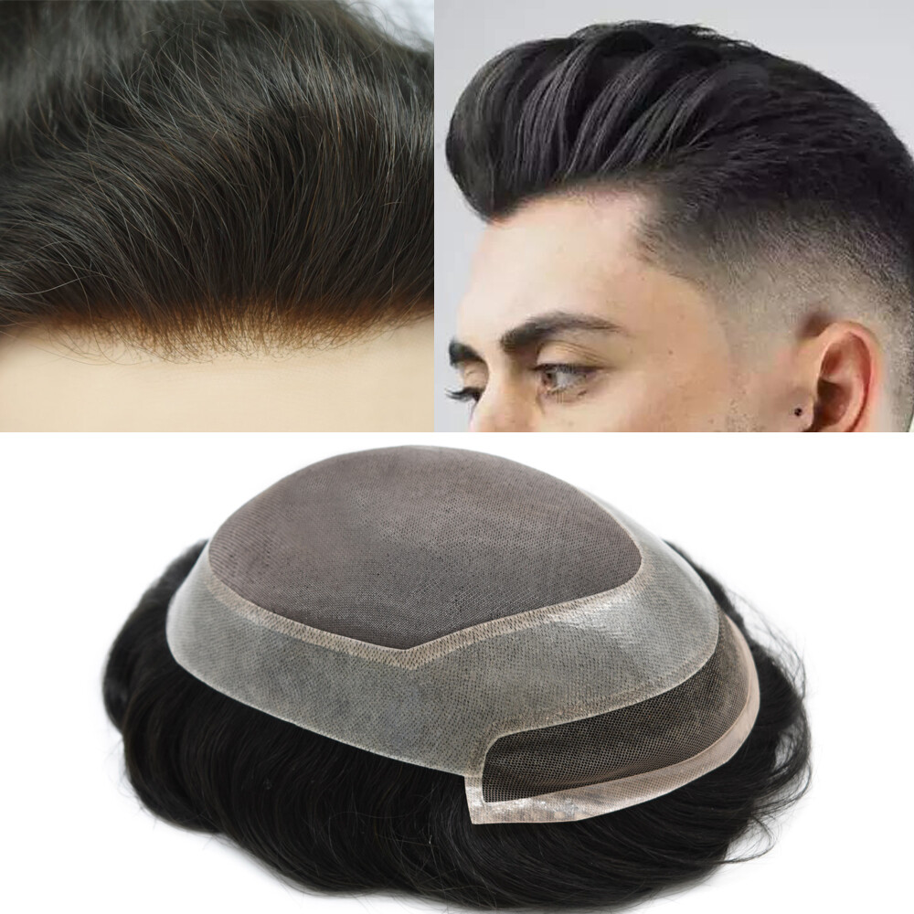 Toupee,Hair replacement,Hairpieces for men,Lace Front Fine Mono Poly Mens Wig US