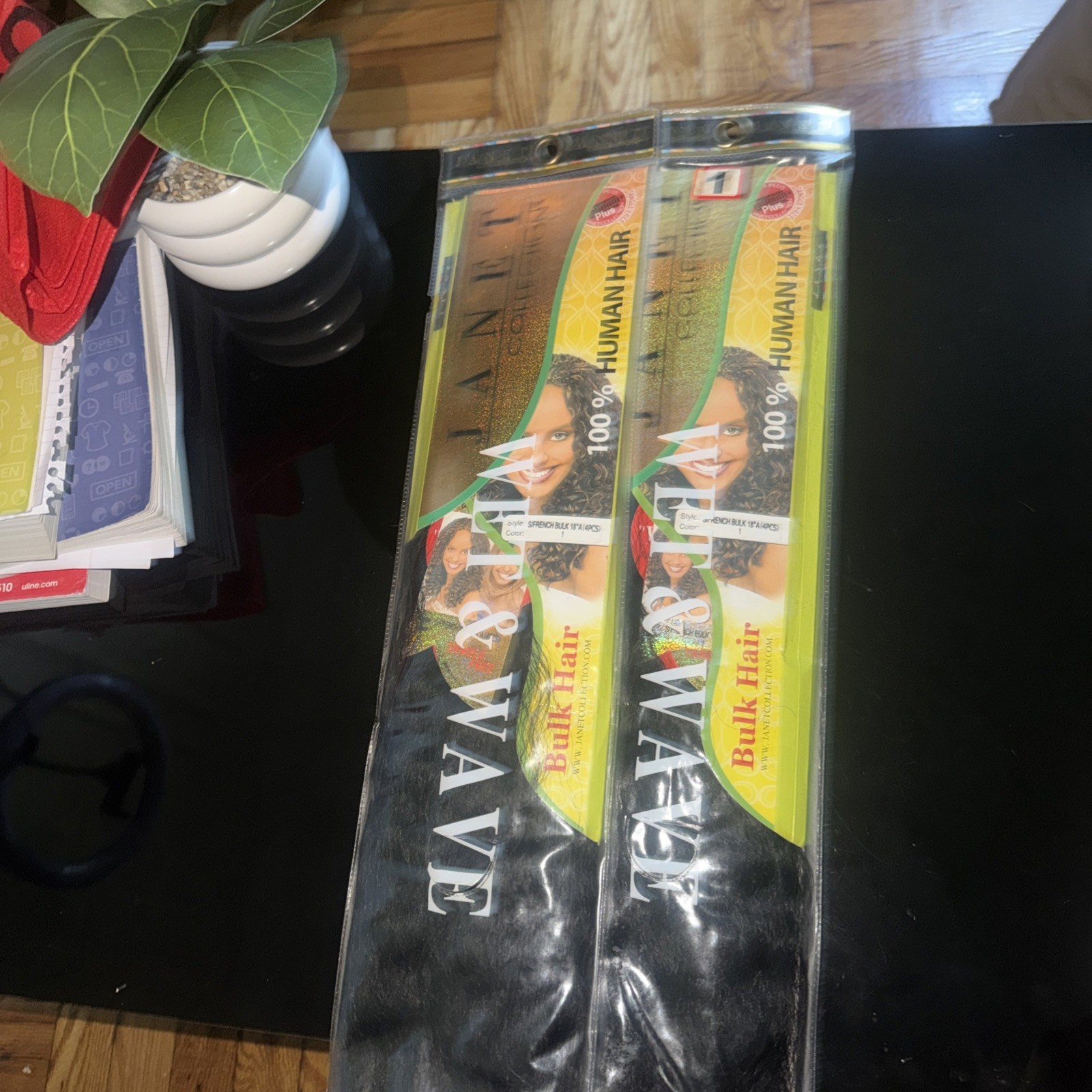 Janet Collection 100% Human Hair Braids Super French Bulk 18 In Number 1