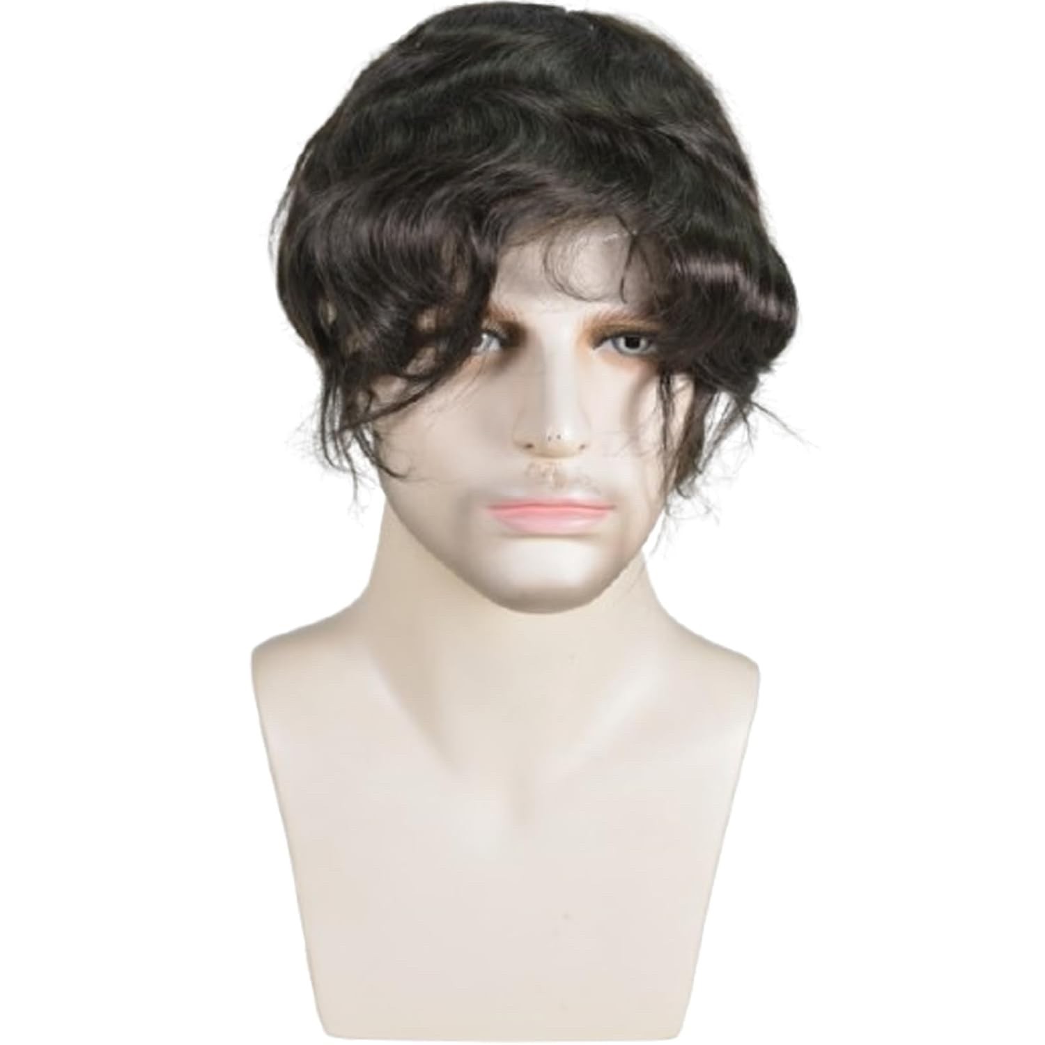 Durable Men’s Hair System French Lace Front Fine Mono & Skin PU Around Men’s Tou