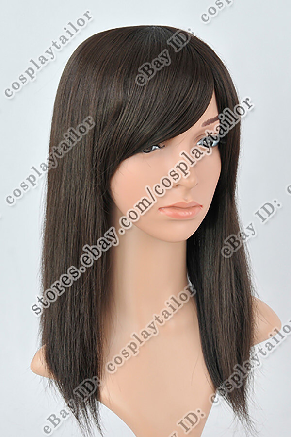 50 cm Medium Length Straight Wigs with Bangs Synthetic Cosplay Wigs Easy to Wear