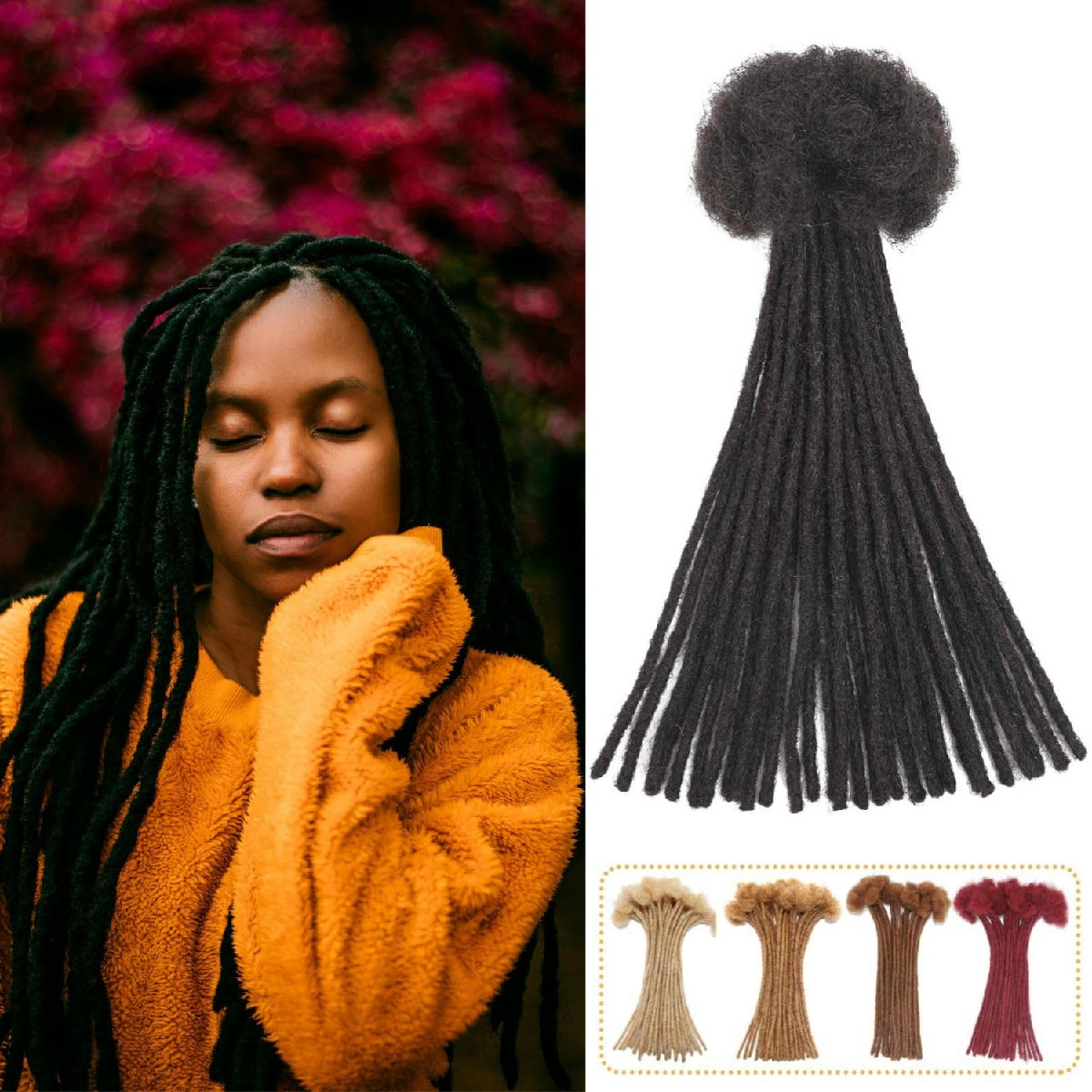Likimiya Permanent Loc Extensions Human Hair 14 Inch 10 Strands 0.8 Cm