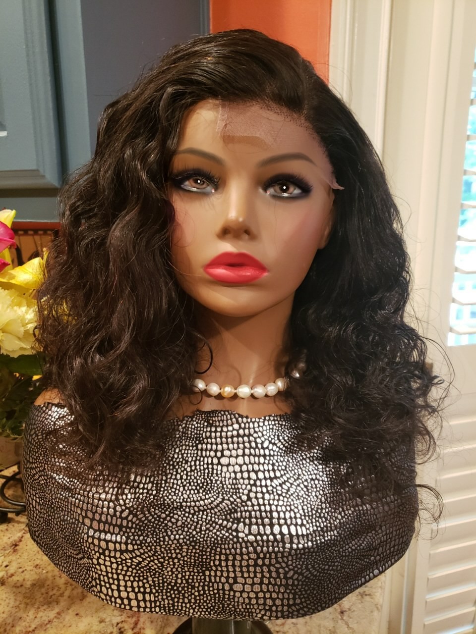 Cambodian Loose Wave Hair Glueless 14″ Wig 250% Density, Authentic