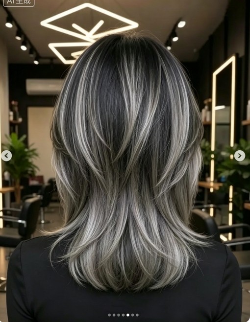 Ombre Highlight Grey Black 100% Human Hair Wig 13×4 Lace Front Wig for Women