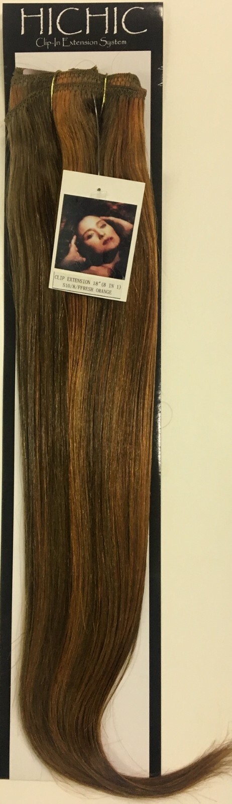 Human Hair Clip In Extensions 100% Thick Remy 18″ 8pc Full Head Fresh Orange