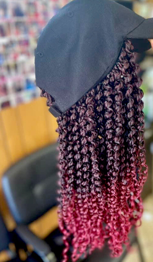 Baseball Cap Wigs With Straight Curly Braid Twist Locks Hairstyle Adjustable Hat