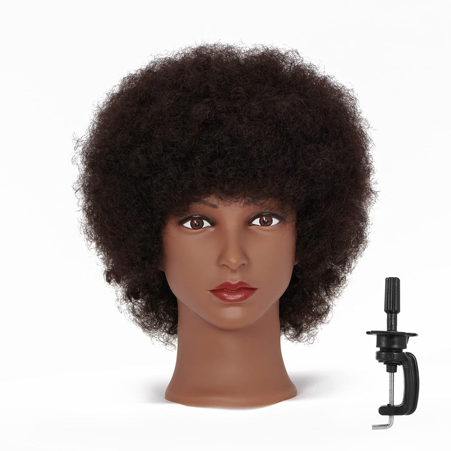 African American Mannequin Head with 100% Human Hair for Styling & Braiding
