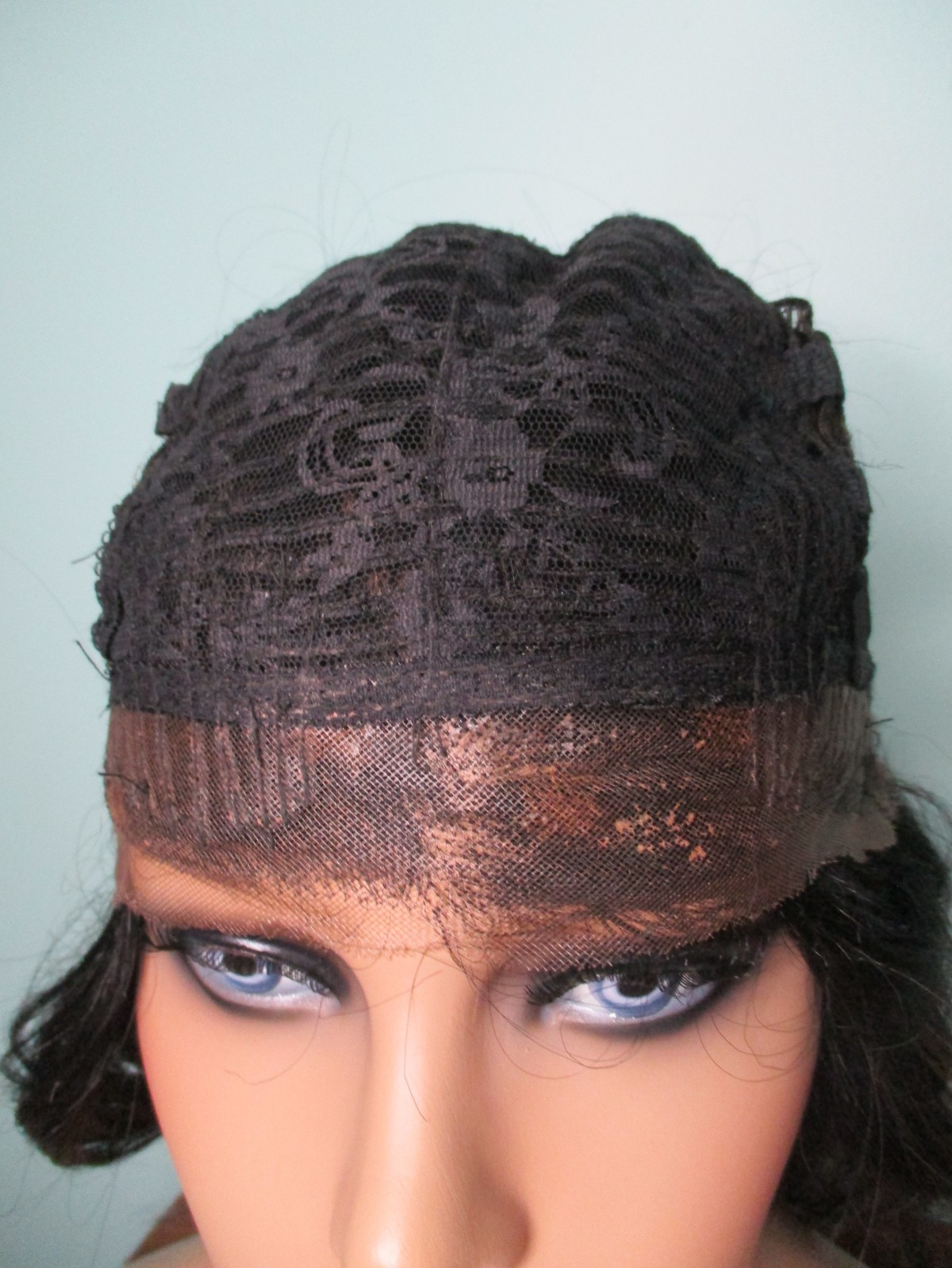 20″ black and brown mix SHAG style SWISS LACE FRONT WIG by SHAKE N GO