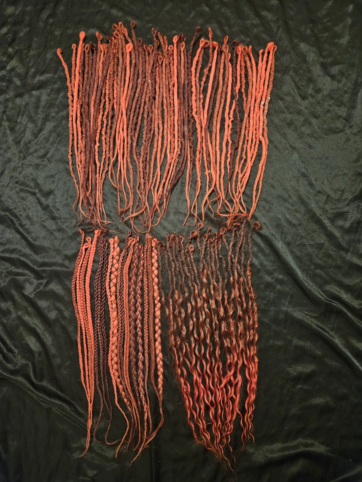 Red High Quality single ended dreadlocks 90 Count (20-24 inches long)