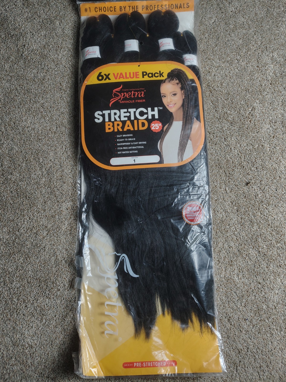 5 Packs Spetra Stretch Braid 25″ 6X Value Pack Pre-Stretched – 27 Bundles Total