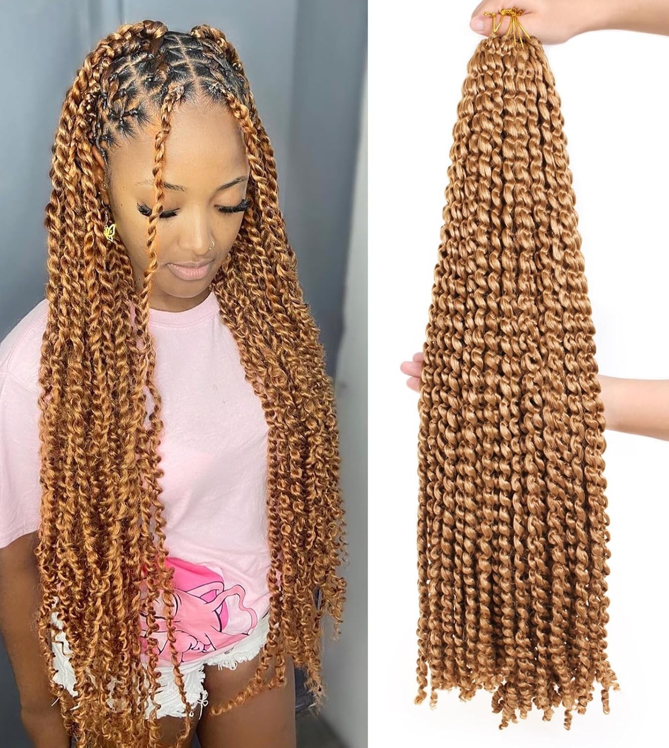 Curly 30 Inch Synthetic Passion Twist Crochet Hair – Ideal for Protective Styles