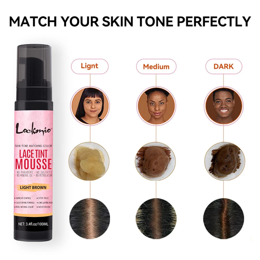 Natural Lace Tint Spray Dyed Foam Mousse for Women 100ML Wigs Mesh Skin-Fitting