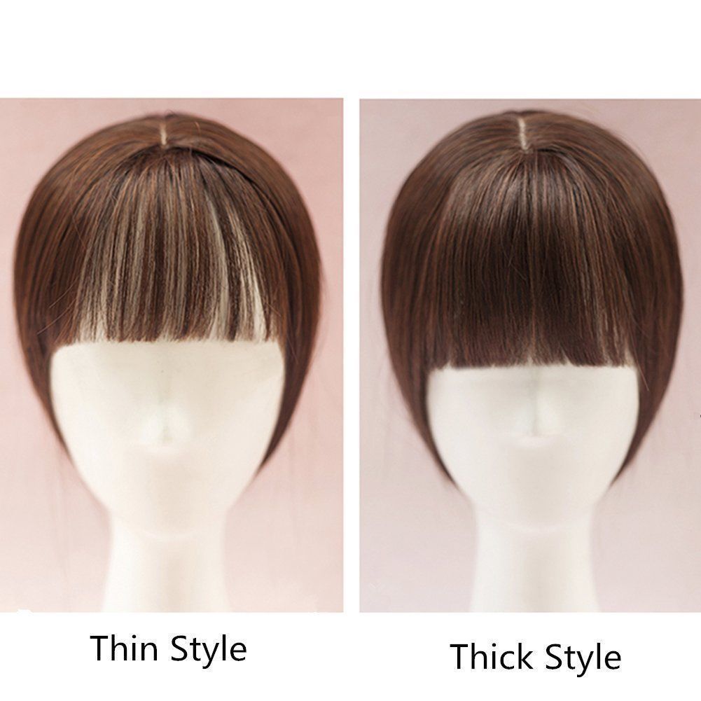 Mono Hairpiece/Toupee Replacement Women Top Synthetic Hair Topper With Bang