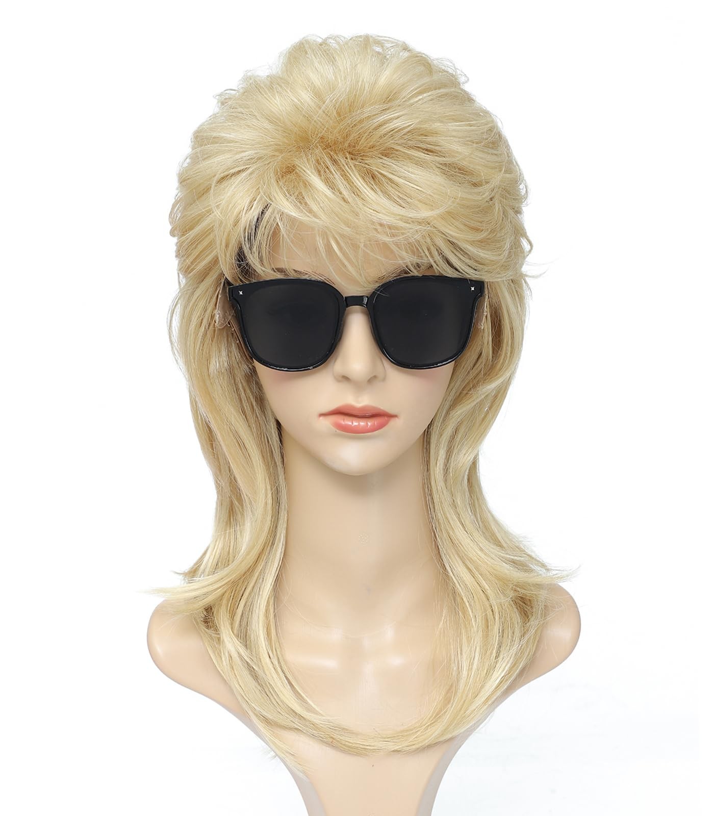 Mullet Wig for Women, Light Blonde, 80S 90S Costume Party Accessory