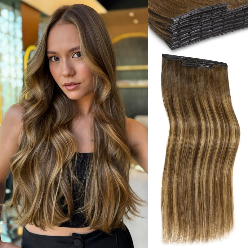 Lady Miranda 18 Inch 100G 8Pcs Ovo Double Weft Invisible Pu Hair Extensions