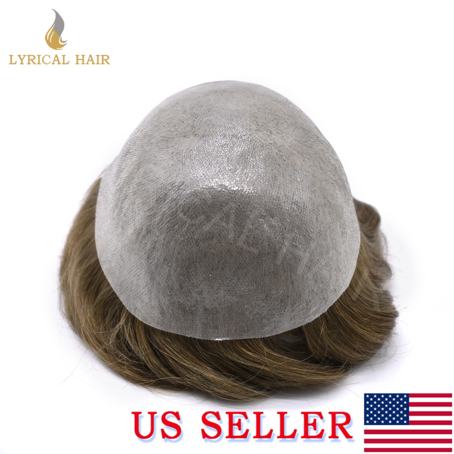 Lyrical Hair Mens Toupee Hairpiece Pro-Grade Thin Skin Human Hair System PU Wig