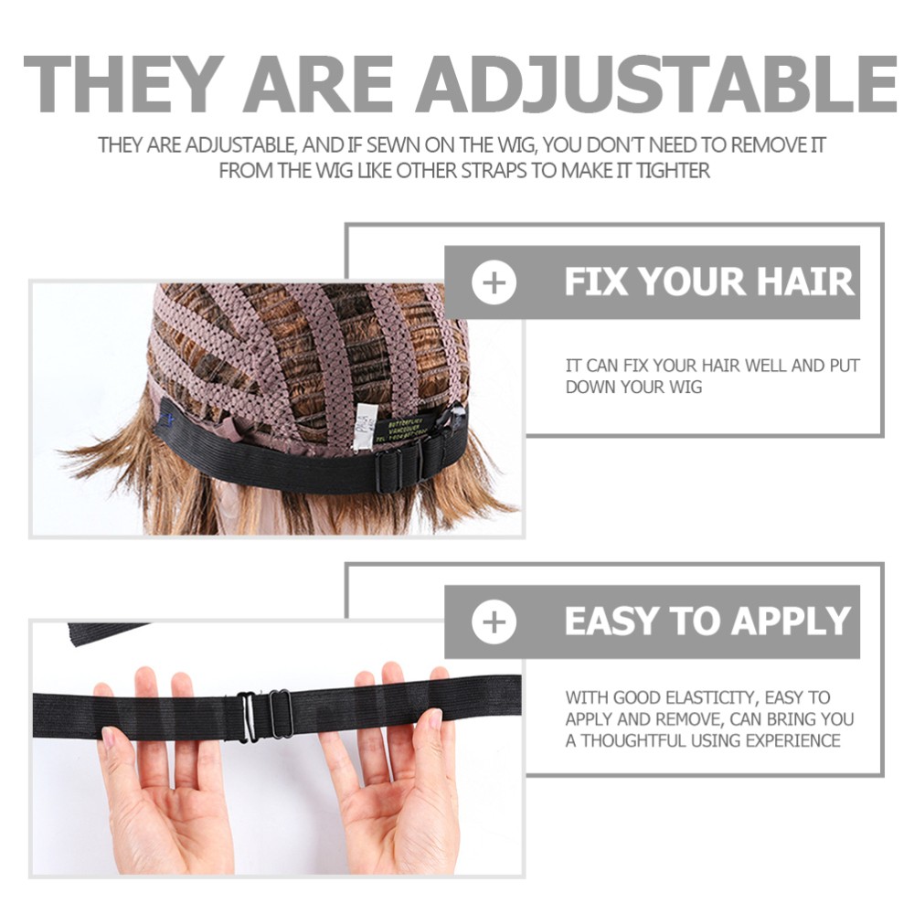 4Pcs Black Wig Elastic Bands Breathable Wig Rim Bands Hair Extension Supplies