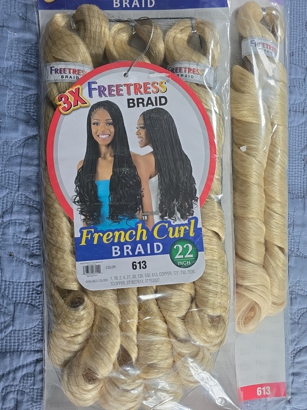 ot12.~ FREETRESS BRAID SYNTHETIC HAIR 3X BRAID – FRENCH CURL 22″ ~
