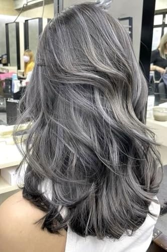 Weft Hair Extensions 18 Inch Straight Real Remy Human Hair Salt and Pepper Sew