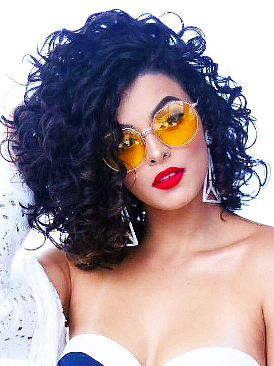 Black Curly Wigs for Black Women Short Afro Big Curly Wig with Bangs Loose Curly
