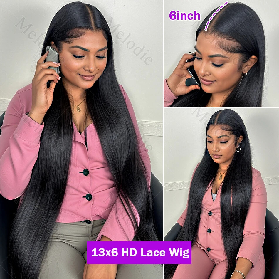 40 Inches 250 Density HD Lace Wig 13×6 Human Hair Wigs 13×4 Brazilian Women