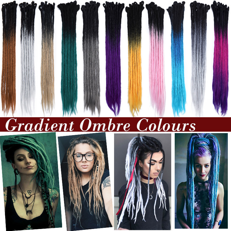 Multi-Color Synthetic Soft Dread Locks Crochet Braid Braiding Hair Extensions US
