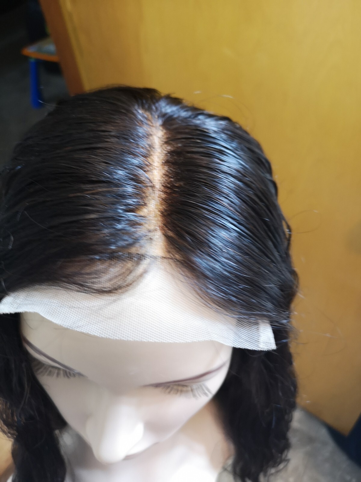 Custom High Quality Sexy 22”Human Hair 4×4 Swiss Front Lace Wig 1B