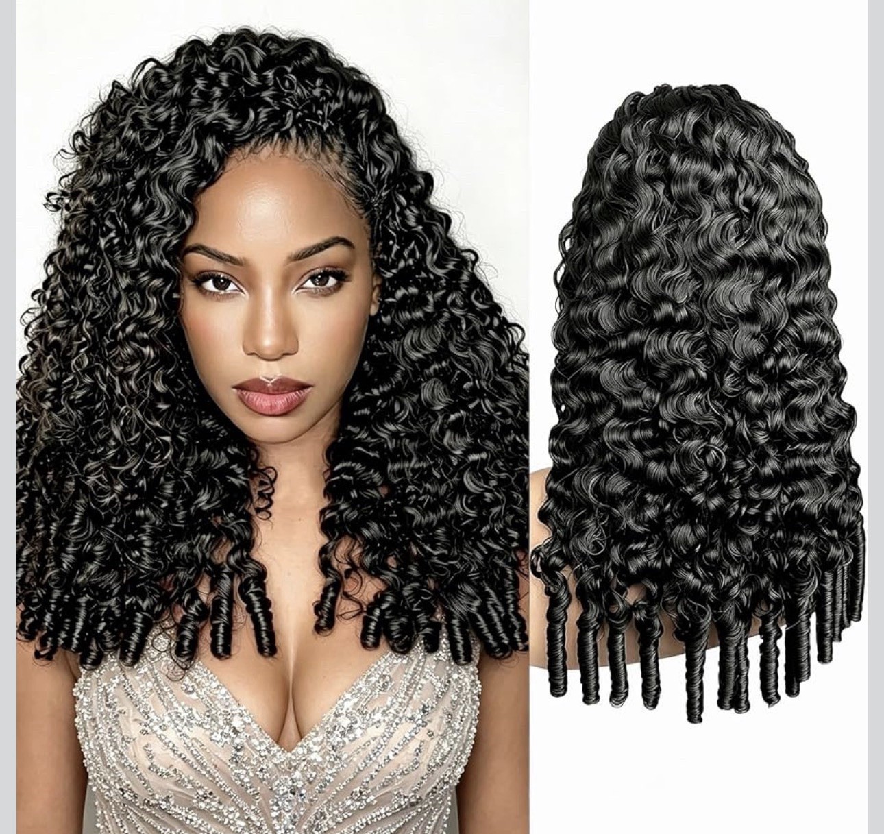 Burmese Curly half Wig Human Hair 18 Inch 180% Density