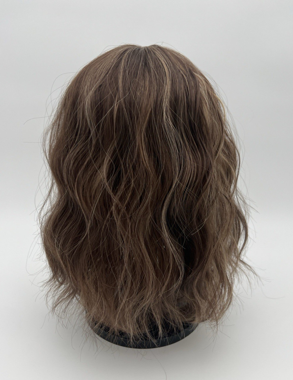 Brown Blonde Highlights Short Wavy 11in Natural Hair Topper