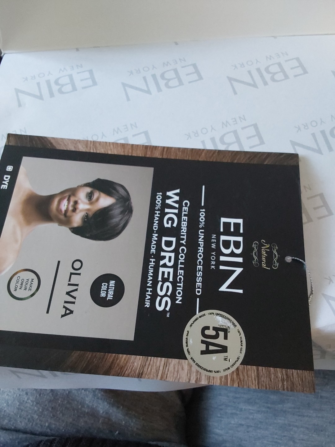 EBin New York 100% Natural Human hair Wig Short Olivia