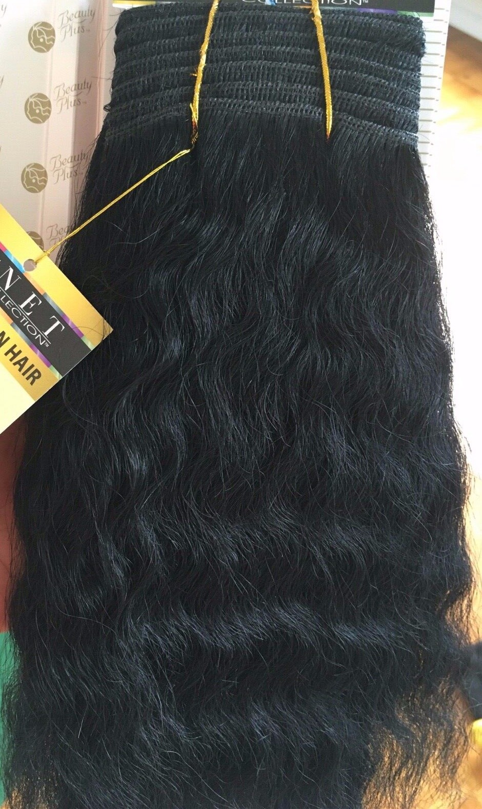 Janet super french Weave Wet And Wavy Color 1B – Off Black 100% Human Hair
