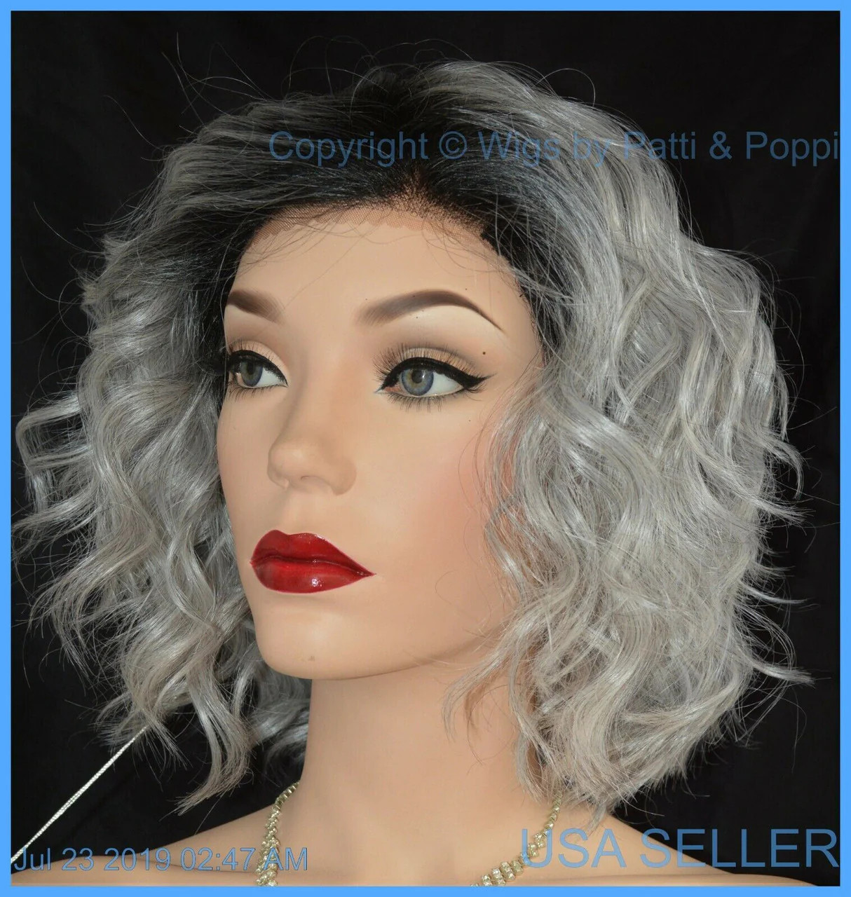ATTITUDE RENE OF PARIS Orchid Wigs – LACE FRONT – New WAVY SILVER MIST ROOTED