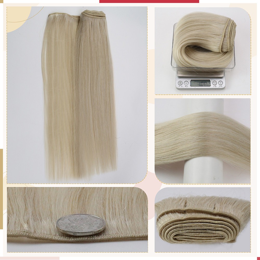 Thick Weft Hair Extensions Double Weft Sew In Weave Remy Human Hair Shine Color