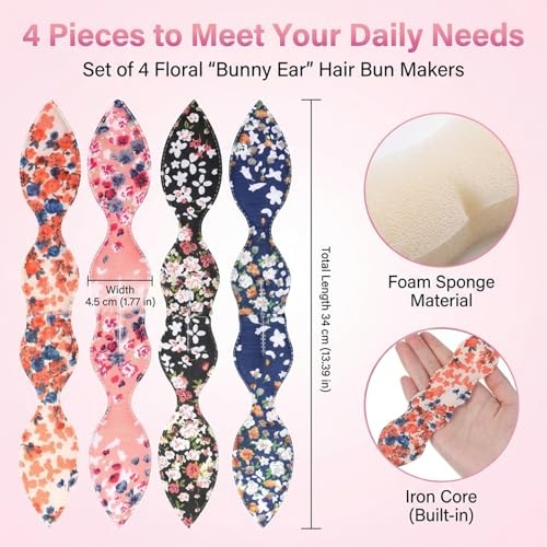 French Twist Shaper Snap Roll Sponge Curler Clips for Rabbit Hair Bun Maker