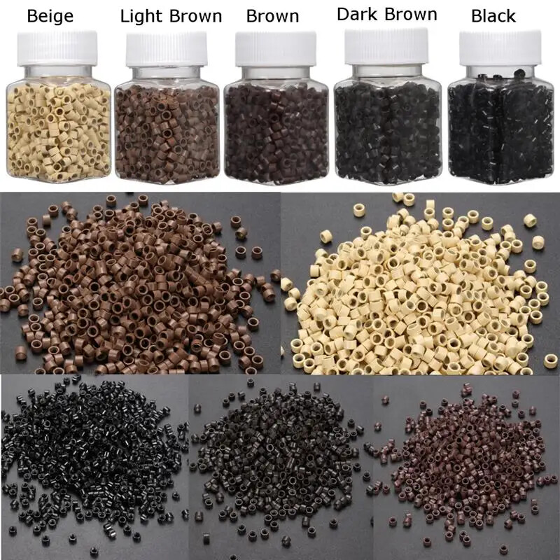 Fusion Screw Threaded Micro Ring Beads 4mm For Stick I-Tip Hair Extensions