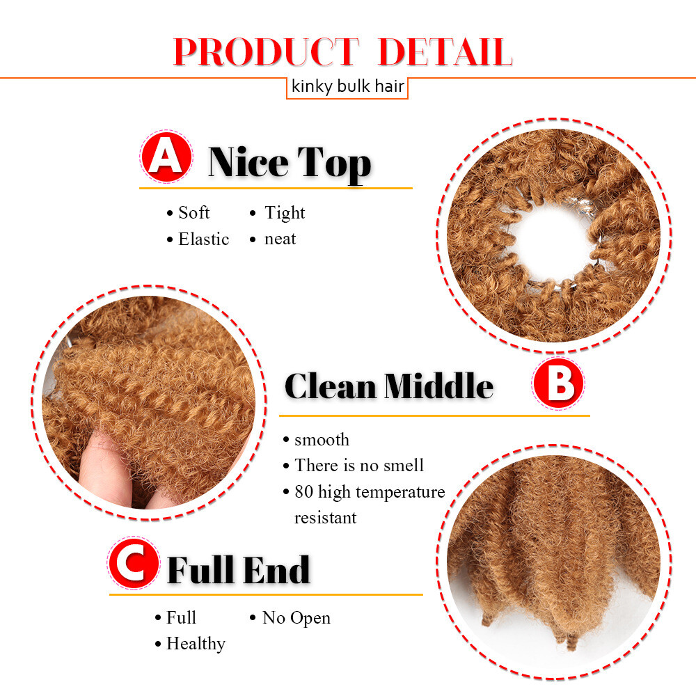 8″ Afro Kinky Curly Crochet Hair Bounce Marley Braids Hair Extensions Synthetic