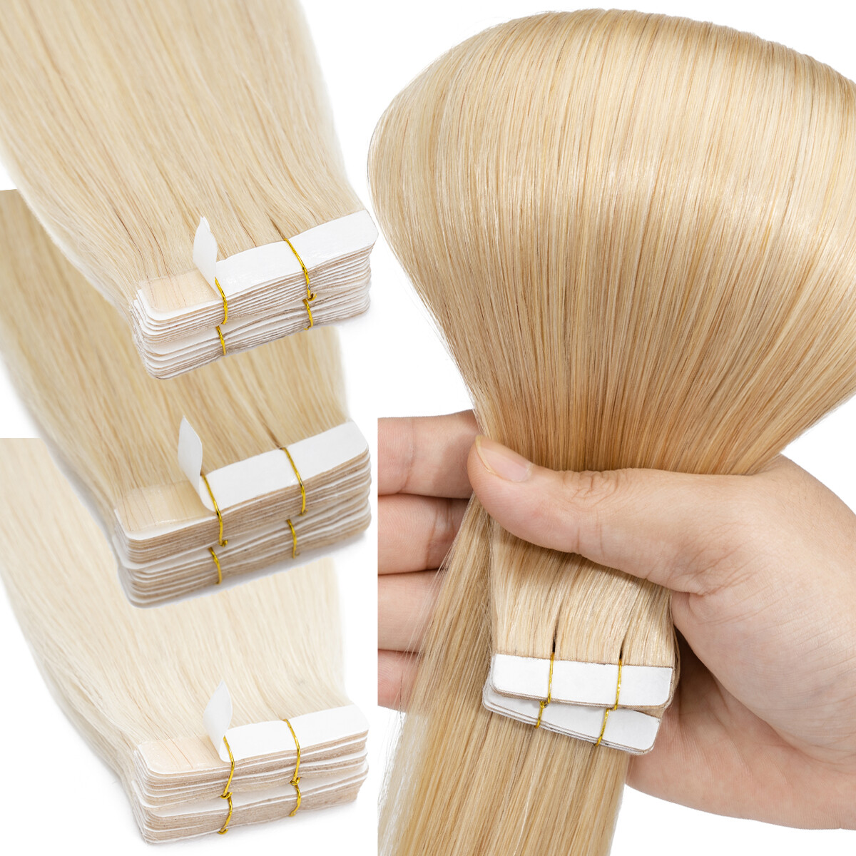 Skin Weft Human Hair Extentions Tape In Russian Real Remy THICK FULL HEAD Indian