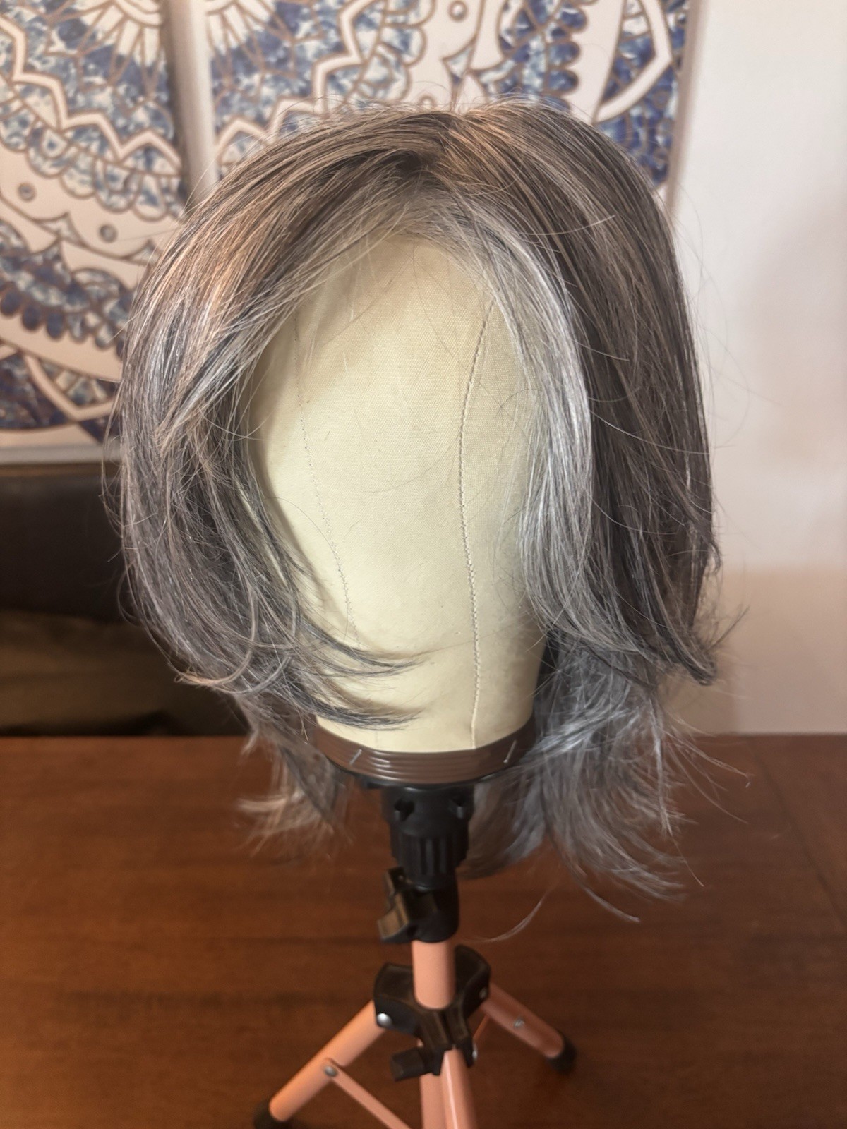 Luxury Chic Lifestyle Synthetic Wig Free Part Salt and Pepper Band Wig for Women