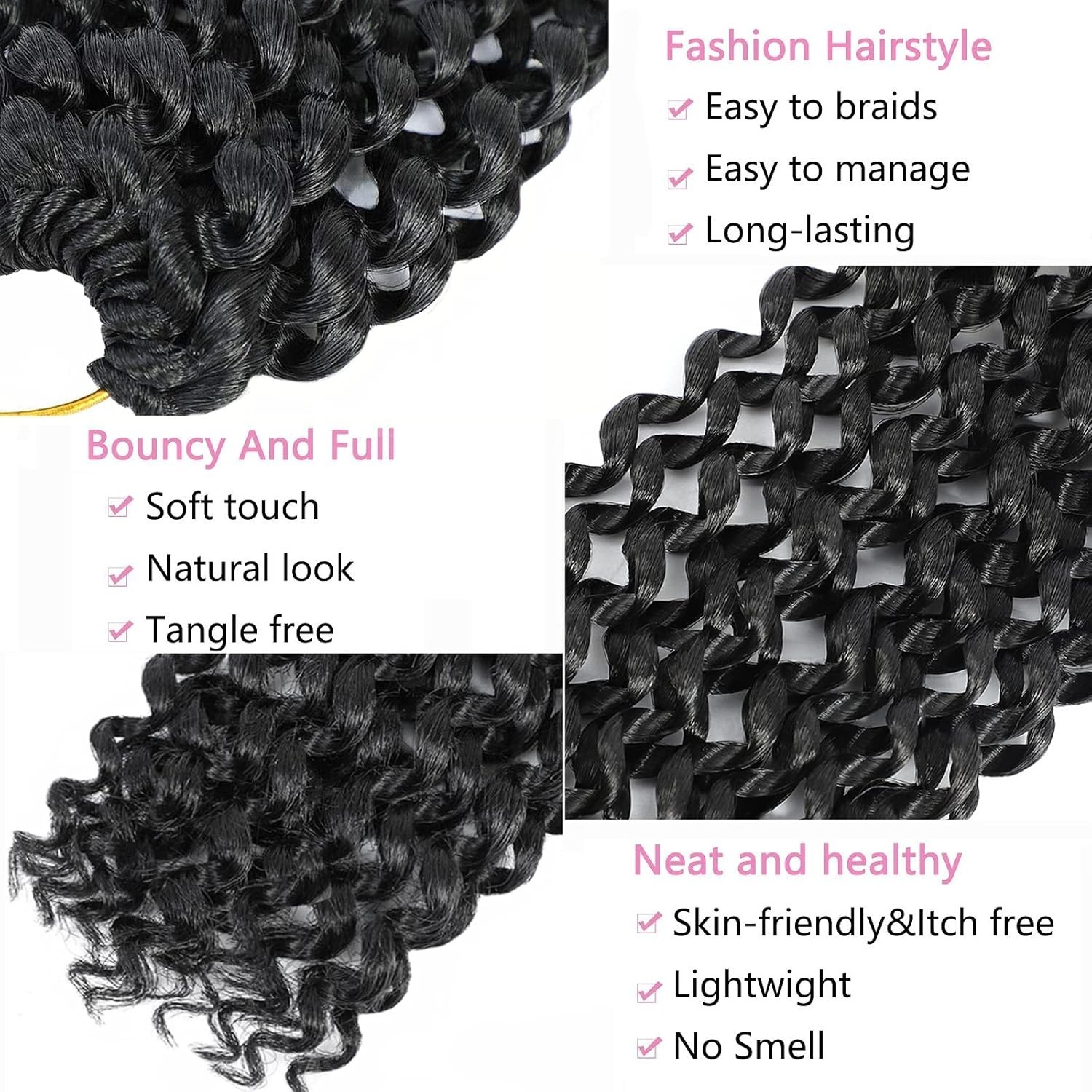 Bohemian Spring Twist Hair 18 Inch Synthetic Water Wave Crochet