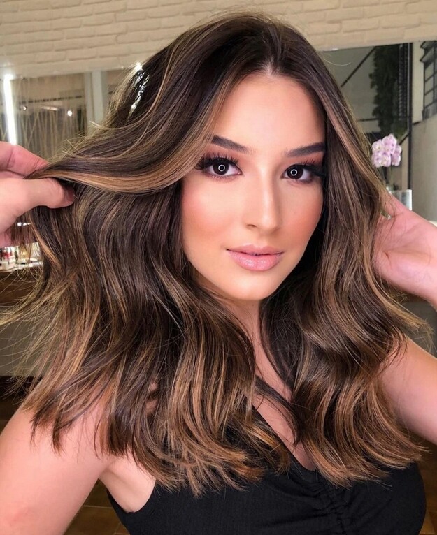 Balayage Chestnut Brown Ombre Human Hair Wig 13×4 Lace Wigs For Women