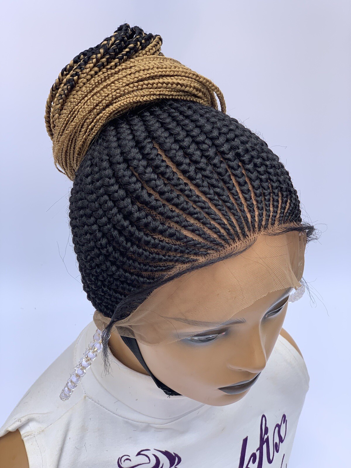 Updo Braids, Wig For Black Women, Ponytail Box Braids, Human Hair, Synthetic