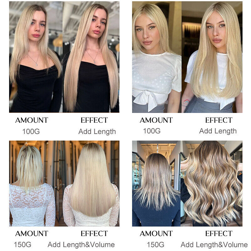 CLEARANCE Tape In Remy Human Hair Extentions Full Head Thick 150gr 100PCS Salon