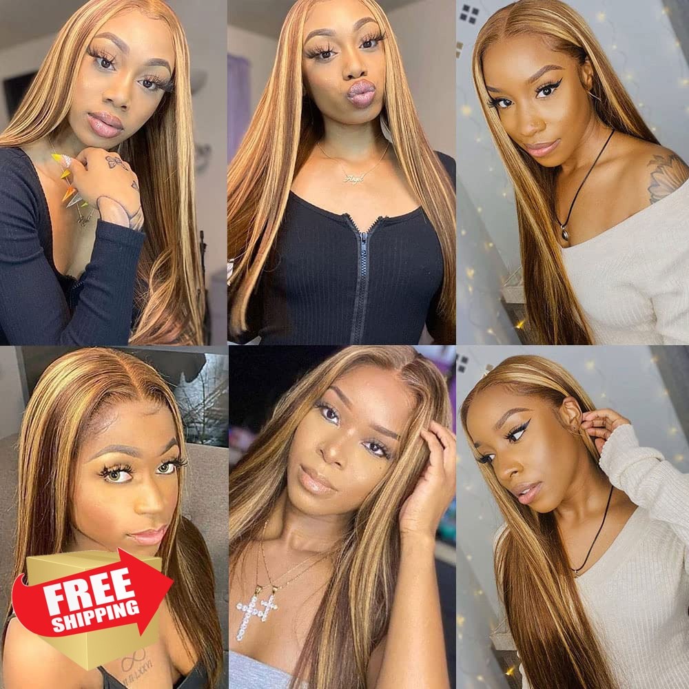 MavKuvx P4/27 Highlight Honey Blonde Straight Hair 12-16″
