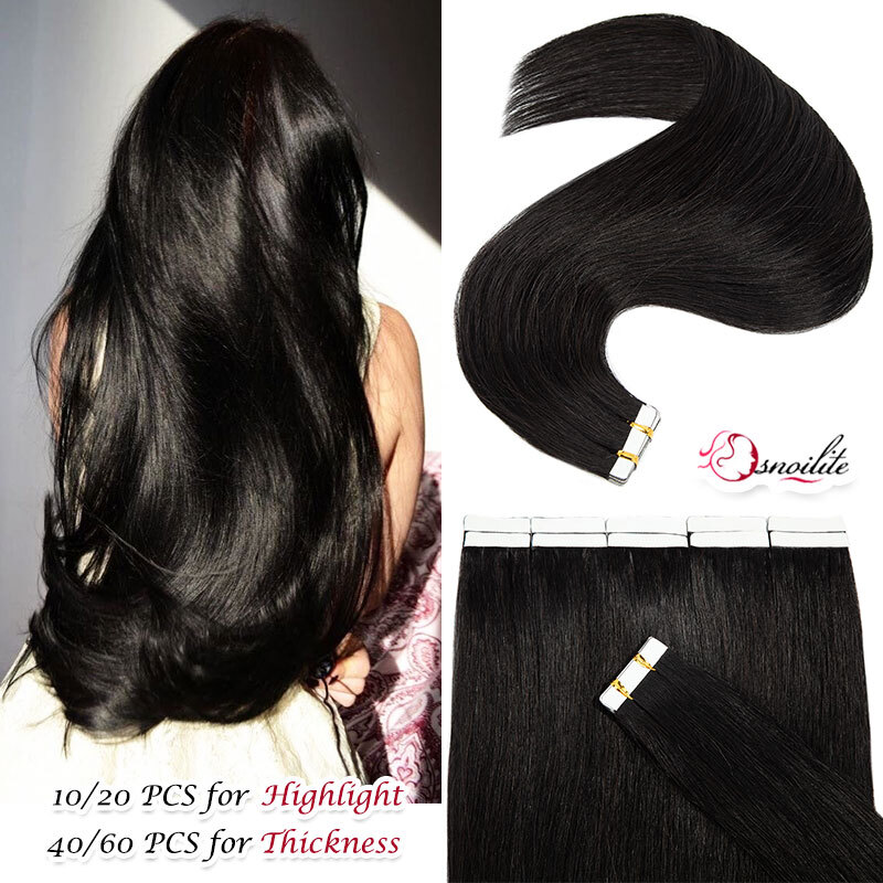 10-80PCS Invisible Tape In Skin Weft Remy Human Hair Extensions Full Head Blonde
