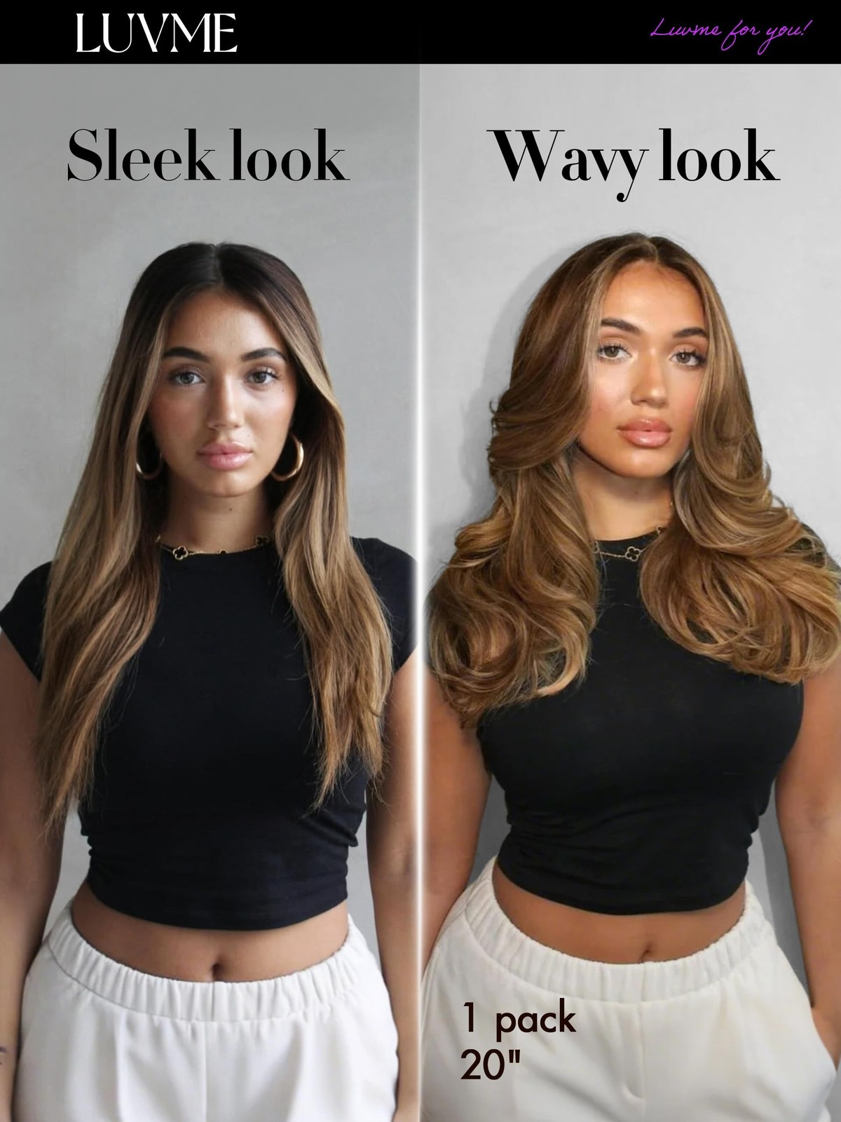LUVME Straight Seamless 110g 7Pcs Clip in Hair Extensions Full Max … Fast Ship