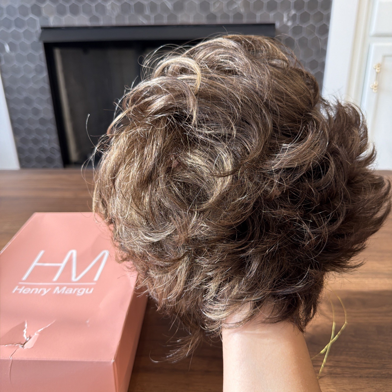 Henry Margu Short Hair Brown Wig Unisex Chic Glam Soft Curls Modern