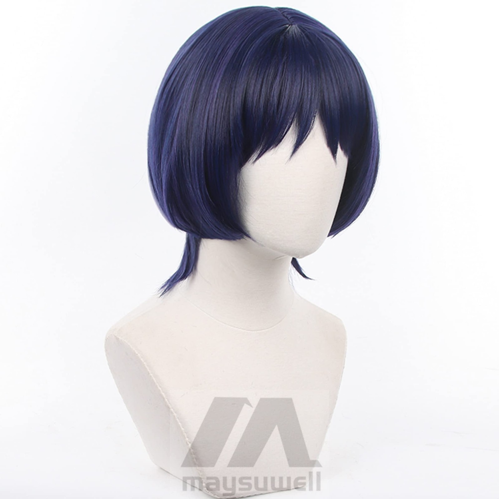 Dark Purple Mixed Light Purple Men Short Bob-Hair Wanderer Base Wig for Women…