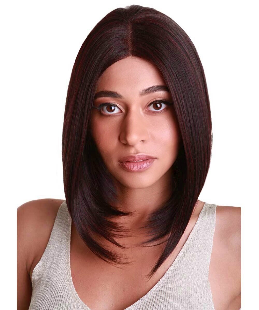 Keda Straight 9.5″ Long 4X4 Hand-Tied Lace Front Wig, Good Heat Resistant Fiber