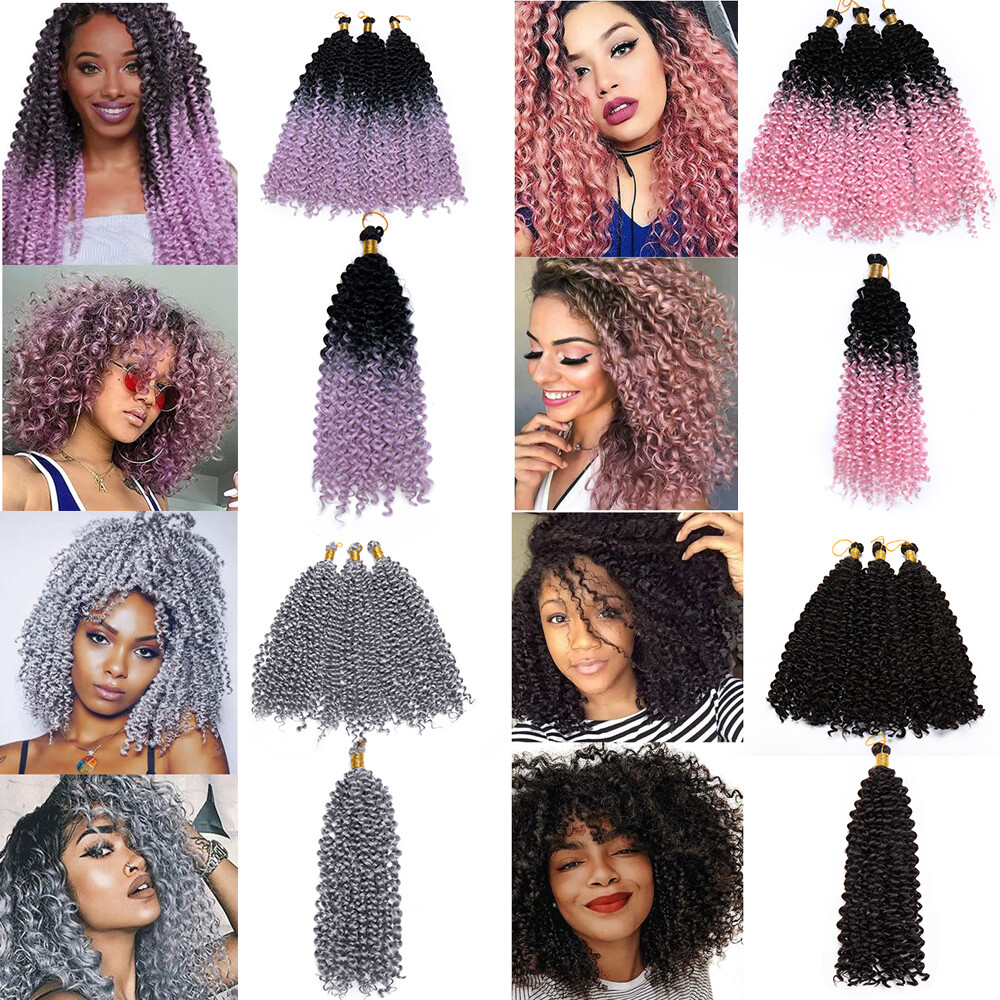 Marlybob Crochet Braids Hair Extension Kinky Curly Afro Jerry Curl Hairpiece 14″