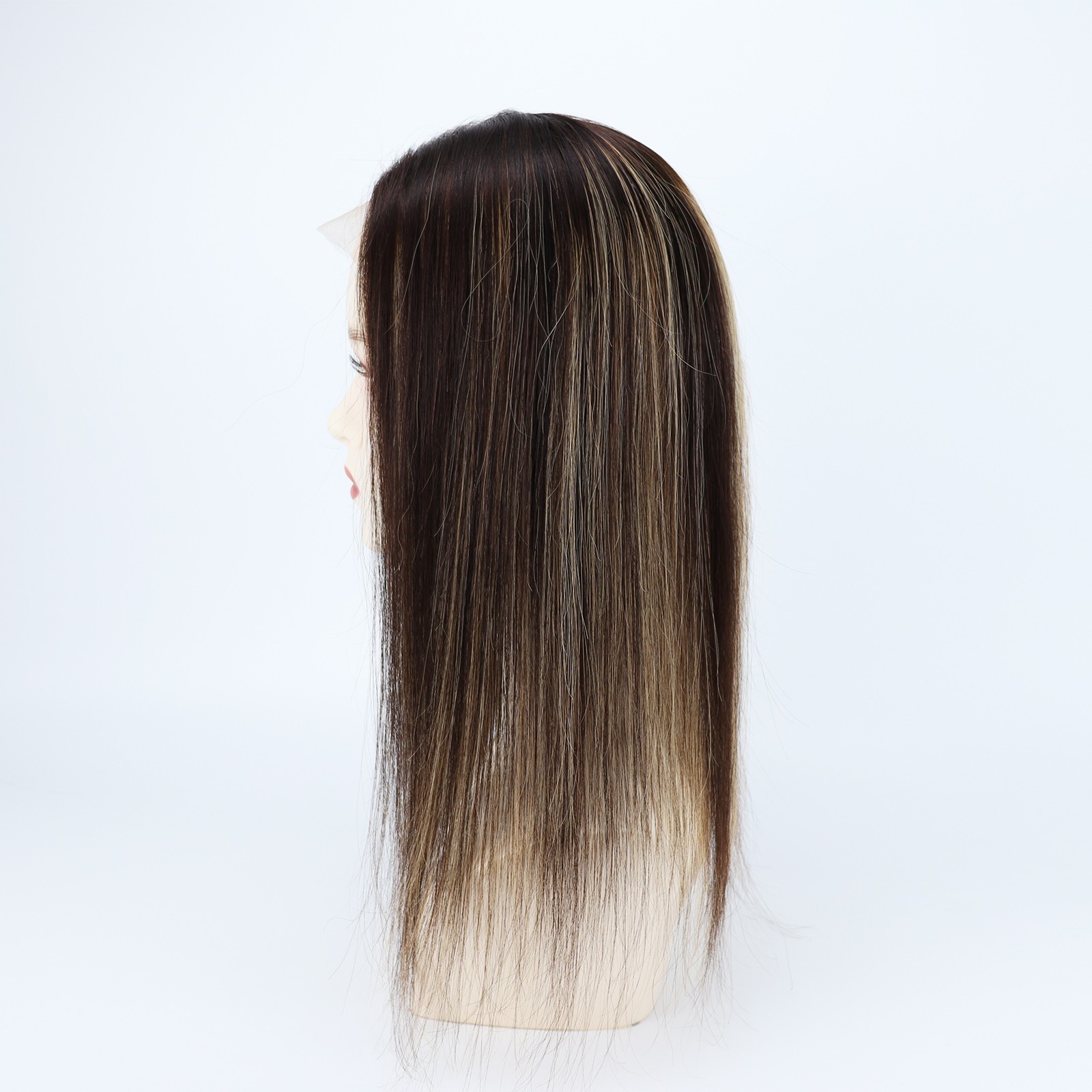 4/27 Highlight Silk Base 100% Human Hair Topper For Woman Remy Hair Lace Closure